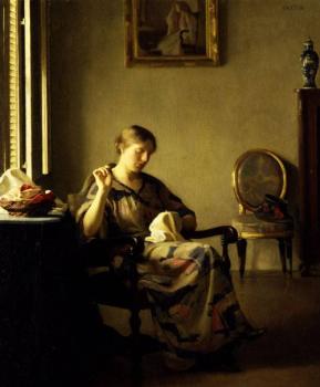 William McGregor Paxton : Woman Sewing